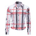 thumbnail image 2 of Penkiiy Chemises à Boutons pour Hommes en Coton à Manches Longues Coupe Régulière Blanc Liquidation, 2 of 3