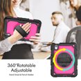 thumbnail image 3 of Case for iPad Mini 7 A17 Pro 2024/Mini 6 2021 8.3 Inch 7th/6th Gen with Screen Protector, 360 Degree Rotating Kickstand Hand Strap Shockproof Cover with Shoulder Strap, Rose PC, 3 of 7