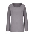thumbnail image 1 of Hauts en Lin pour Femmes Été Femmes Automne Hiver Uni Coton Lin Col Rond Manches Longues T-Shirt Ample Haut Femmes T-Shirts à Manches Longues T-Shirts Longs pour Femmes Été T-Shirts pour Femmes, 1 of 4