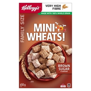 Mini-Wheats de Kellogg Céréales Marron de sucre Taille de la famille 650g