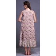 thumbnail image 4 of Bimba Rose Cochon3 Floral Lys et Lotus Mi-Mollet Vêtement de Nuit Femme Coton Imprimé Sans Manches Robe de Nuit Maxi Robe XX-Grand, 4 of 6
