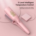 thumbnail image 3 of 36mm Hair Waver Curling Iron, 5 Temp Settings Fast Heating Wave Curler with Anti Slip Handle Design,Egg Roll Design for Fluffy Wavy Hair Texture,360 Rotating Cable,Ceramic, 3 of 7
