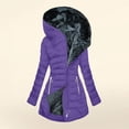 thumbnail image 1 of Amzcrzy Vestes pour Femmes Veste à Capuche à Manches Longues Unie Mode Rembourrée Hauts à Manches Longues pour Femmes Vêtements pour Femmes Hauts pour Femmes, 1 of 4