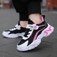 thumbnail image 2 of FAOWME Chaussures de Course Décontractées Confortables à Lacets en Maille pour Enfants Rose Vif 10.5-11 Ans, 2 of 8