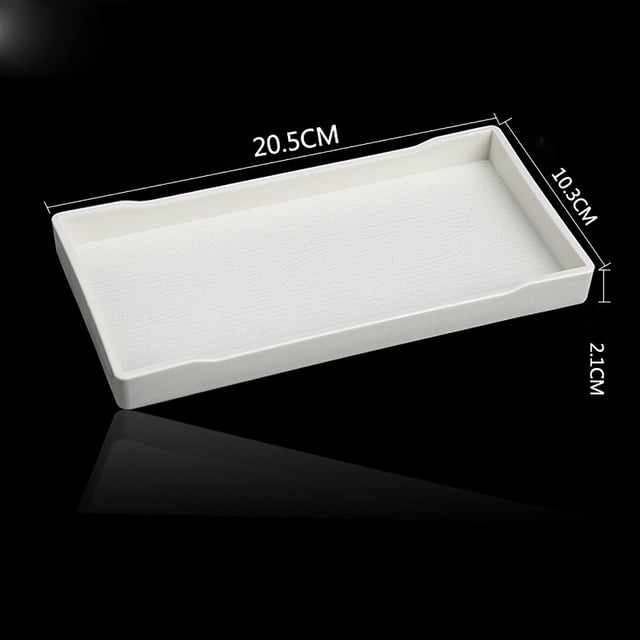 Meitianfacai Tray Rectangular Water Cup Tea Tray White Antislip Plastic Tray
