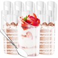 thumbnail image 2 of 50 Pcs Tasses à Dessert avec Cuillères 80ML/2.7oz Tasse à Apéritif Inclinée Mini Tasses à Parfait Transparentes Réutilisables en Plastique Tasse à Mousse Empilable Tasse à Puddings pour Fête à la Maison Dessert, 2 of 9