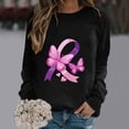 thumbnail image 2 of Rbaofujie Chandails d'Automne pour Femmes Mode Décontractée Imprimé Col Rond Ample Manches Longues T-shirt Hauts Blouse Noir Chandails à Capuche et Chandails pour Femmes, 2 of 4