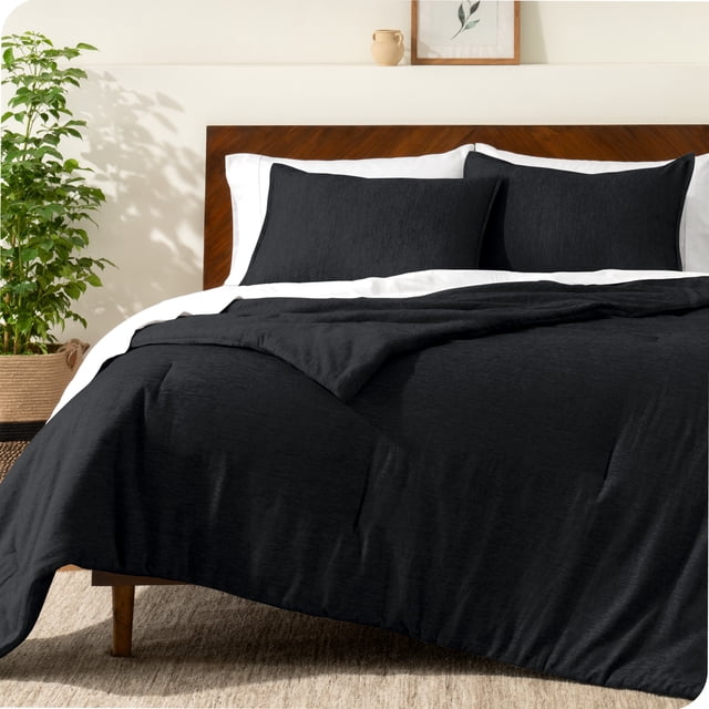 Bare Home Down Alternative Comforter Set - 3-Pieces - All Seasons - Oversized King, Heather Black