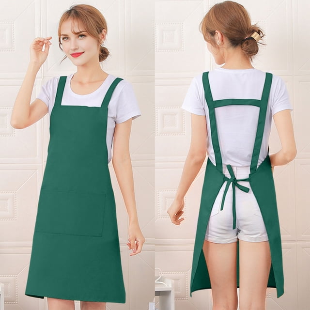 Todaioua H Back Style Apron with Pocket for Women, Men Adjustable Large Size Comfortable, Kitchen, Home, Cooking Restaurant