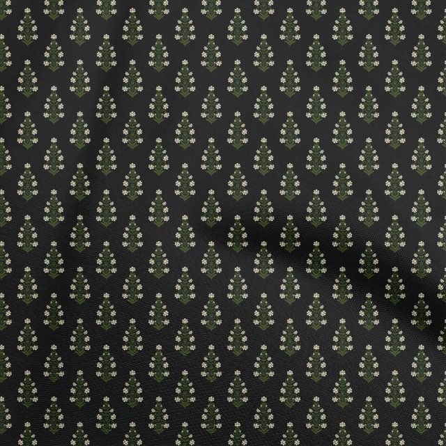 oneOone Rayon Black Fabric Asian Block Craft Projects Decor Fabric Printed By The Yard 56 Inch Wide