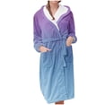 thumbnail image 1 of Erwazi Women Robe Fleece Plush Soft Fuzzy Cozy Warm Lightweight Bathrobe House Long Robe for Women, 1 of 3