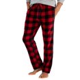 thumbnail image 1 of Hanes Pantalon Micro-Polaire pour Homme, 2TG, Carreaux Buffalo Rouges, 1 of 3