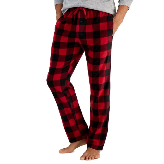 Hanes Pantalon Micro-Polaire pour Homme, 2TG, Carreaux Buffalo Rouges