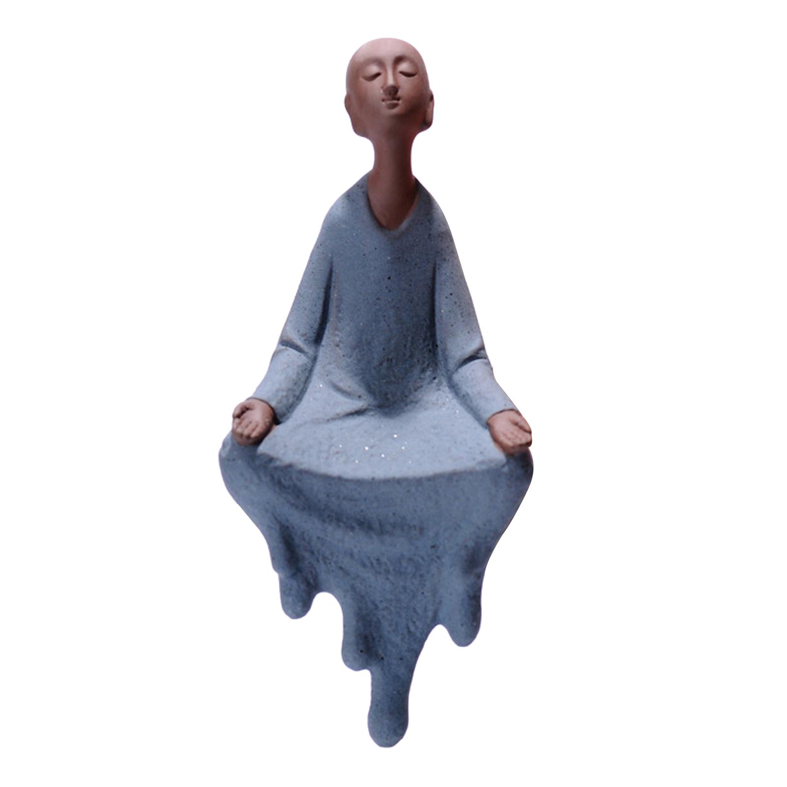 jesticaly Buddha Sitting Statue Room Figurines Table Ornaments Decor Meditation Praying