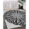 thumbnail image 3 of Ahgly Company Tapis d'Intérieur Lavables en Machine, Ronds, Noirs, 8' Ronds, 3 of 7