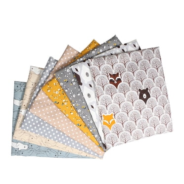 8pcs 40 * 50cm NO Repeat Design Printed Floral Cotton Fabric Suitable for Stitching DIY