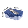 thumbnail image 3 of Boîte Bento à 2 Compartiments, Contenant Alimentaire Allant au Micro-Ondes, Couvercle Scellé Étanche, Préparation de Repas Compartimentée, Plateau-Repas de Bureau, Plat Portable avec Cuillère à Fourche, Plastique Écologique, 3 of 6