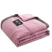 79x90IN Queen Bed Comforter, Summer Solid Color Simple Design Cotton Cool Quilt Odor Resistant Temperature-Regulating & Breathable Preppy Dorm, Room Decor for Sofa, Couch, Bed, Camping