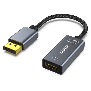 BENFEI Adaptateur DisplayPort vers HDMI Actif, DP vers HDMI (4K@60Hz) compatible avec HP, ThinkPad, AMD, NVIDIA, Ordinateur de Bureau et Plus - Mâle vers Femelle, Gradient d'Espace