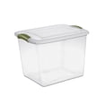 thumbnail image 1 of Sterilite 26 Liter Latch Box, Small Clear Plastic Storage Bin with Lid, Green Latch, 1 of 4