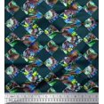 thumbnail image 1 of Soimoi Tissu Poly Georgette Artistique Floral et à Carreaux Imprimé Géométrique 1 Yard 42 Pouces de Large, 1 of 1