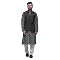 thumbnail image 1 of Atasi Traditional Printed Kurta Churidar Pajama Set With Nehru Jacket For Men, 1 of 5
