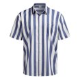 thumbnail image 4 of XDZJLR Men Shirts Casual Short Sleeve Button Down Striped Stylish Summer Beach Tee, 4 of 4