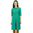 thumbnail image 1 of Phagun Kurti Droite à Col Mandarin pour Femmes, Motif Uni, Robe Ethnique Indienne de Designer, 1 of 6