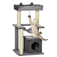 thumbnail image 1 of PawHut Cat Tree Tower Multi-Level Kitten House with Scratching Post, Grey, 1 of 10