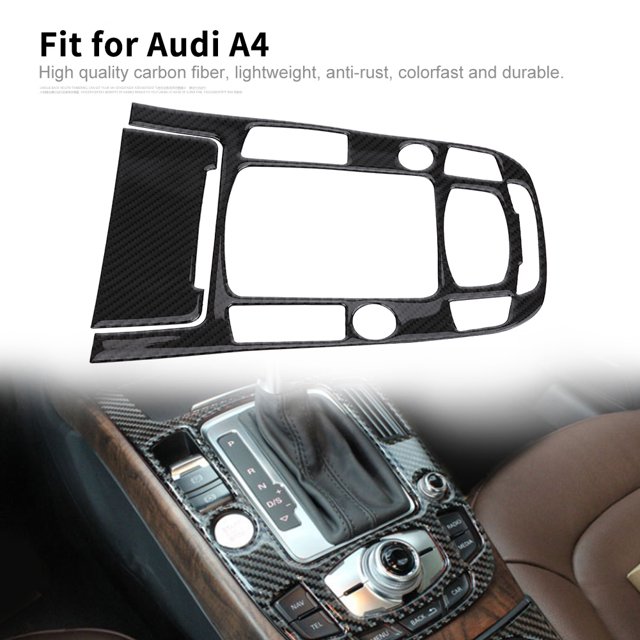 Autocollant de Panneau de Levier de Vitesses, Panneau de Console Centrale Garniture Résistant aux Rayures en Fibre de Carbone Protection Anti-Usure 2pcs / Set pour Voiture