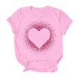 thumbnail image 4 of Meichang T-Shirt pour Femmes Joyeuse Saint-Valentin Chandails Cœur d'Amour T-Shirt Graphique Hauts Mignons Hauts T-Shirts de Fête Manches Courtes Col Rond T-Shirts Mode 2025, 4 of 5