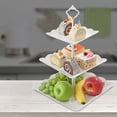 thumbnail image 4 of Birdeem White Cake Stand,Round Serving Tray,Cake Stand Cake Display Stand Fruit Tray Cake Carrier Bread Serving Tray Cake Platter Snack Display Rack Dessert,Plastic Serving Trays, 4 of 6