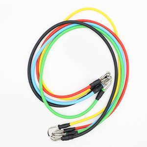 11-Piece Ensemble de bandes de résistance portatives avec crochets de carabinier - 5 TPE Tubes (15-35lbs), 2 Poignées, 2 Poignées de cheville, ancêtre de porte & Sac de rangement pour l'entraînement musculaire complet n'importe où, à tout moment