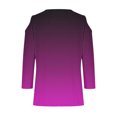 thumbnail image 5 of Mefallenssiah Hauts pour Femmes Tendance Manches 3/4 Mode Décontractée Épaules Dénudées Col en V Imprimé, 5 of 5