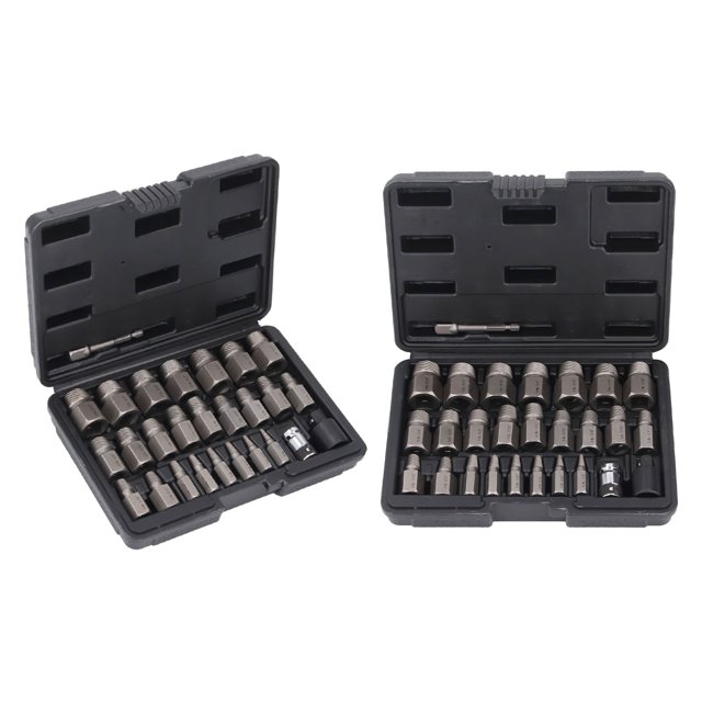Bolt Extractor Tool Set, Double Ended Left Hand Spiral Design 26PCS Set Bolt Extractor Set for Woodworking