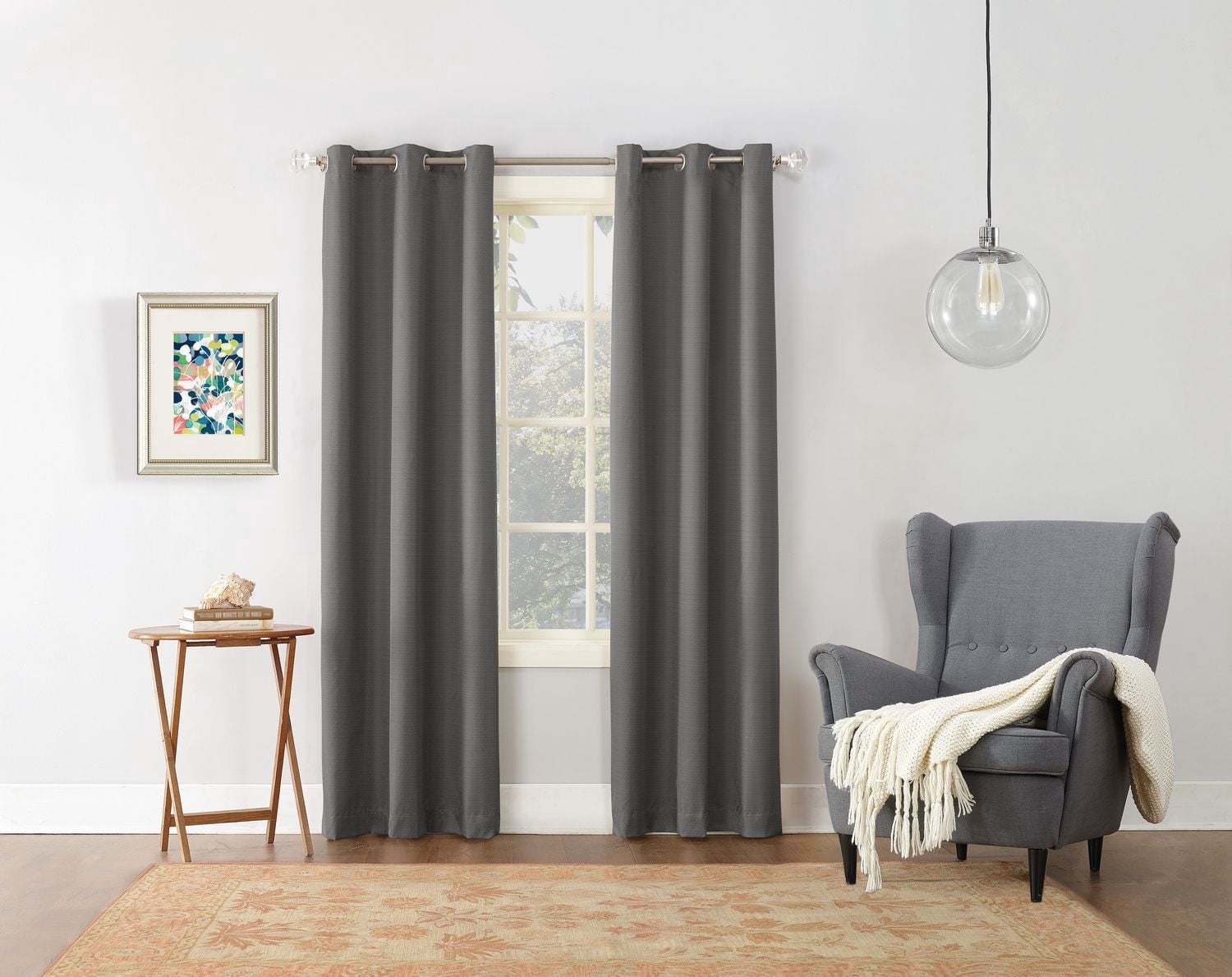 Piliers texturé thermique doublée oeillet Rideau panneau