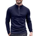 thumbnail image 1 of Dagugfen Quarter Zipper Pullover Men Long Sleeve Slim Fitted Thermal Base Layer Running Workout Tops, 1 of 1