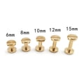 thumbnail image 3 of Brass Binding Rivet Screw Set, Leathercraft Rivets Metal Rivet Button Stud DIY Crafts Tubular Fasteners Binding Rivet Flat Type Brass Rivet for Leather Fabric Crafting Pack of, 3 of 7