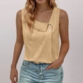 thumbnail image 2 of Timegard Summer Tops for Women Sleeveless Button Regular Neck Casual Shirts Solid Color Fashion Blouses, 2 of 6
