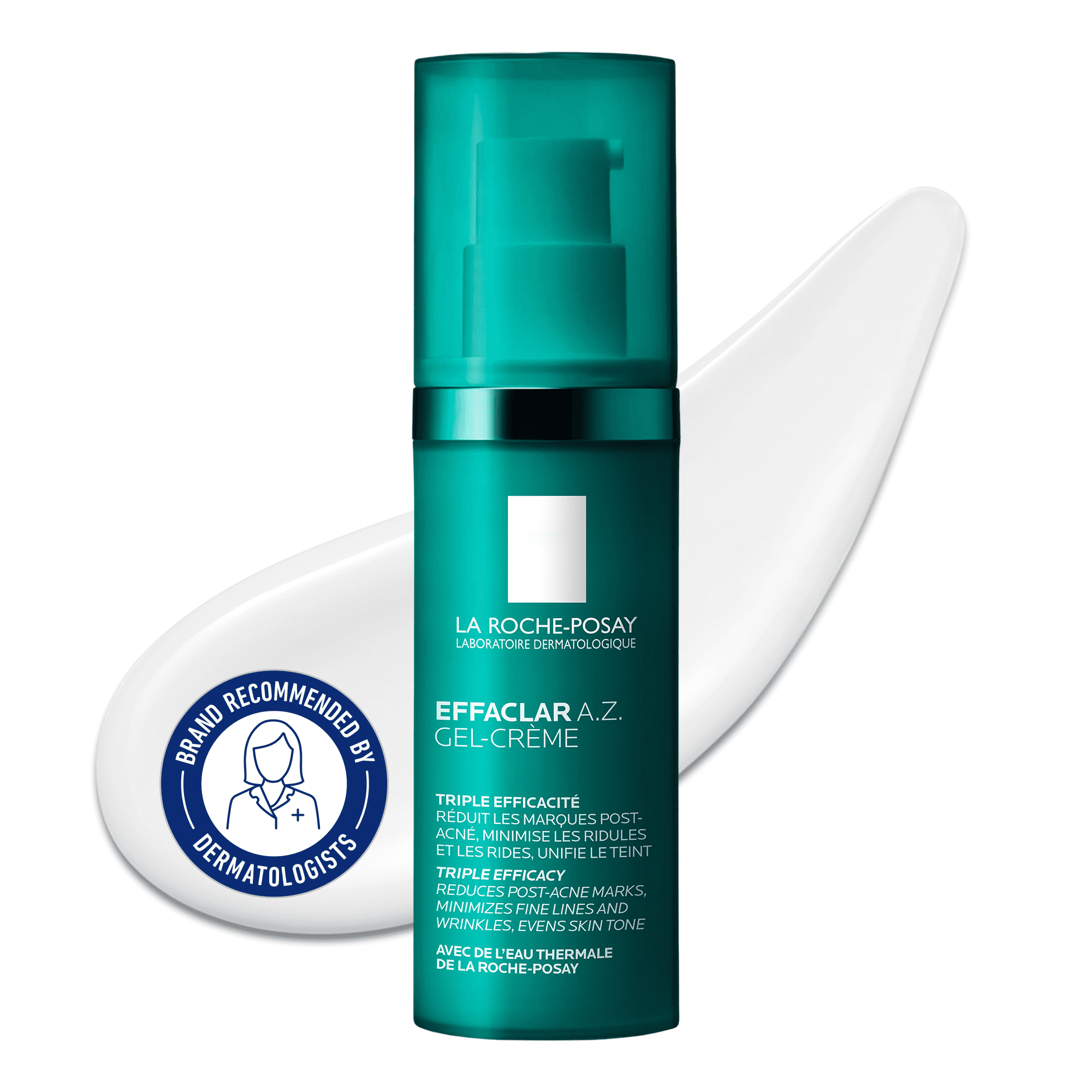 La Roche-Posay Effaclar A.Z. Gel-Cream, Daily Acne Moisturizer with Tri-Acid Complex for Adult Skin, 40mL