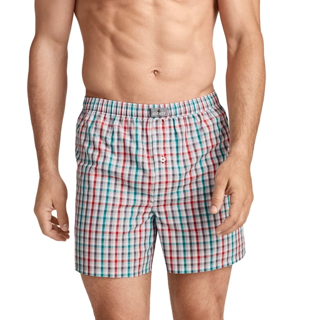 Jockey Men's 100% Cotton Woven 5" Boxer
