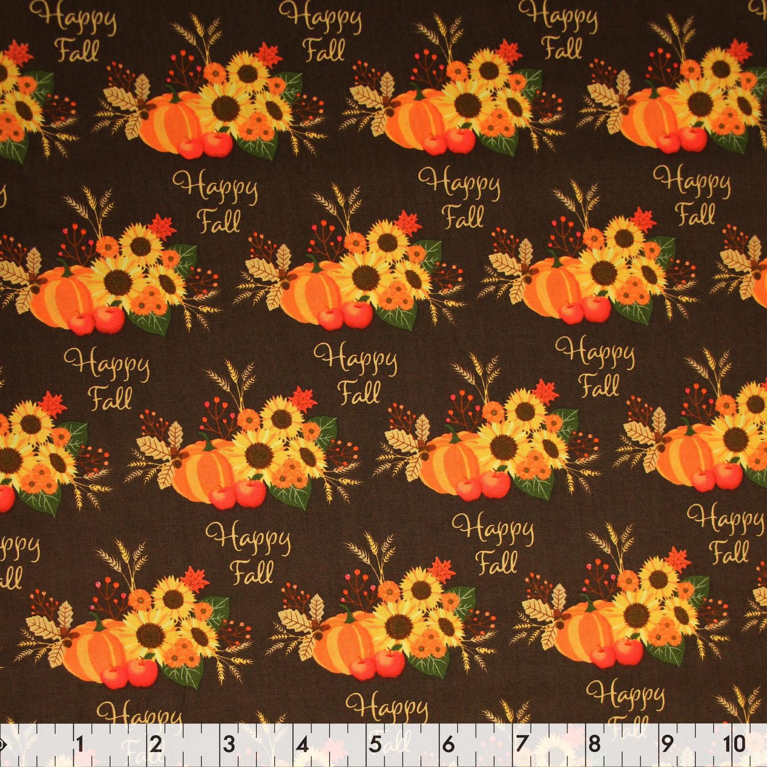 FABRIC CREATIONS coton Fabric, brun Happy Fall - 107 cm (42 in) Wide, 100 % coton