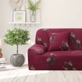 thumbnail image 2 of CHOK Housse de Sofa Extensible en Spandex pour Causeuse Fleur Rouge Moyen, 2 of 6