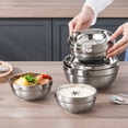 thumbnail image 4 of Luckyn Double Layer Insulation Stainless Steel Bowls Salad Bowl Mixing Prep Bowl Deep Dish Tableware Silver, 4 of 7