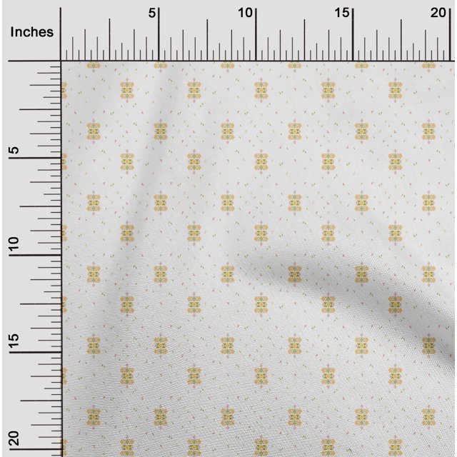 oneOone Silk Tabby Fabric Diamond & Triangle Geometric Print Fabric By Yard 42 Inch Wide