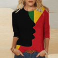 thumbnail image 2 of QIPOPIQ Chemises pour Femmes Chic Décontracté, Mode Féminine Décontractée Col Rond Manches Trois Quarts T-Shirt Imprimé Haut Liquidation, 2 of 5