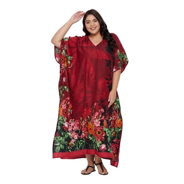 Womens Long Kaftans Plus Size Caftan Dress Evening Gown Party Summer Beach Sundress Kimono Sleeve Long Casual Dresses Online