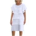 thumbnail image 2 of Gspmoly Robes pour Femmes Grande Taille, Robe Décontractée Unie pour Femmes à Col Châle et Col Rond, Robes de Soirée pour Femmes Offres, 2 of 6