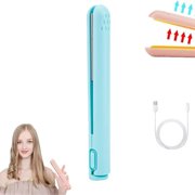 Dosaele Mini Dual-purpose Curling Iron  2024 Upgrade 2-in-1 USB Hair Straightener Curling Iron  Cordless Portable Travel Curling Wand for Women Short Hair   Hair Types (Blue)