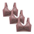 thumbnail image 2 of Timegard 3pc Plus Size Bras for Women No Underwire Lace Full Coverage Mesh Breathable Comfort Seamless Bra, 2 of 4